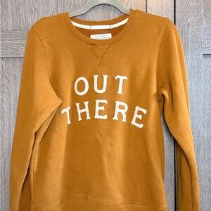 Orange Sweatshirt with 'Out There' Print